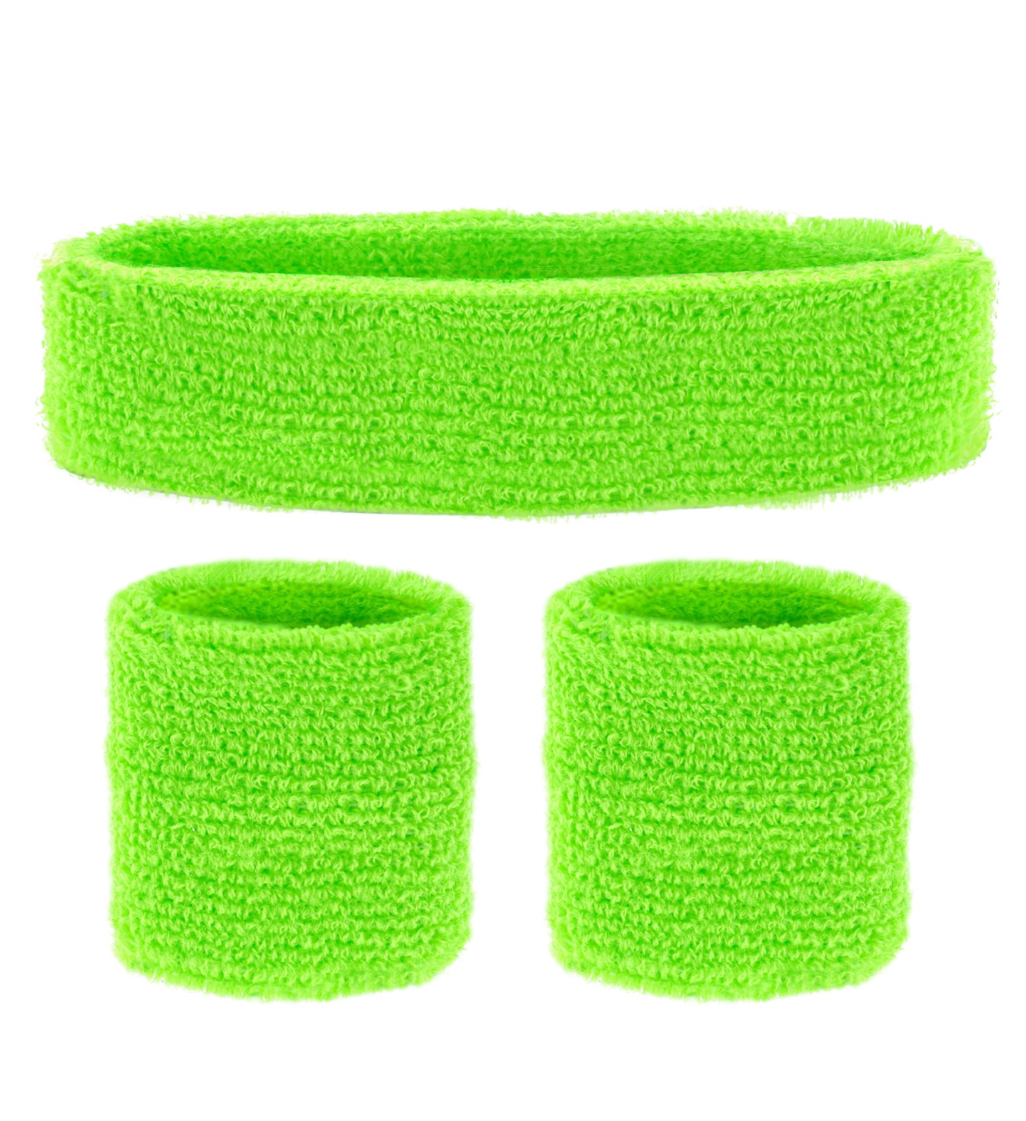 set bandeau et poignees vert fluo annee 80 1