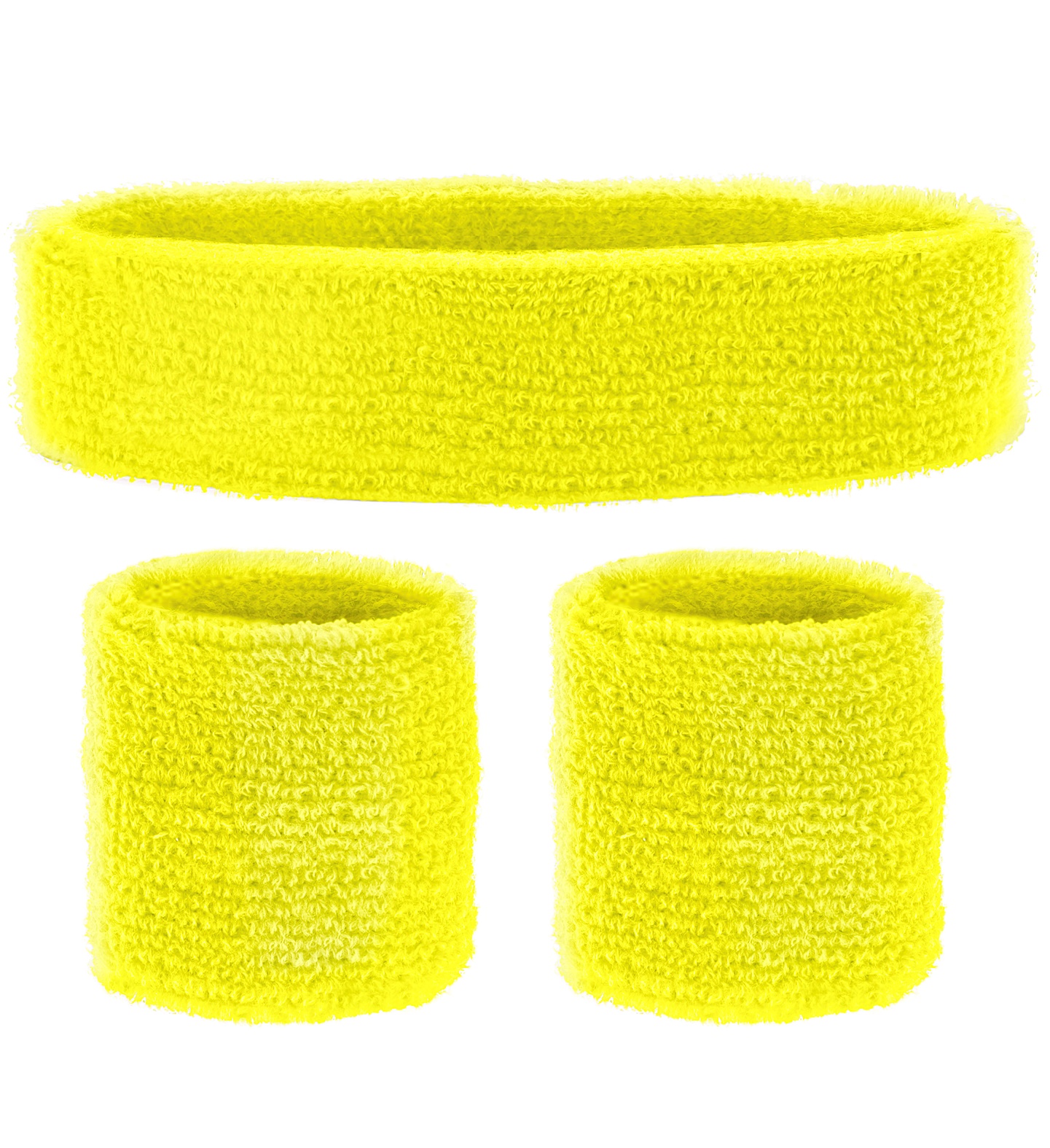 set bandeau et poignees jaune fluo annee 80 1