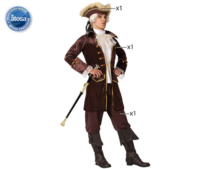 deguisement pirate homme  velours marron 1