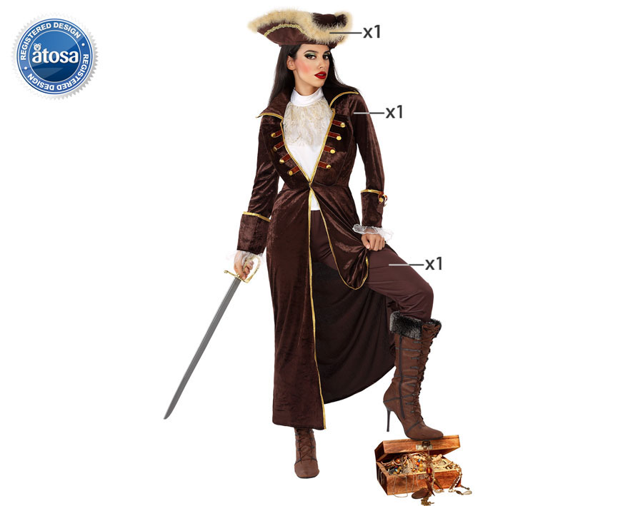 deguisement pirate femme vlours marron 1