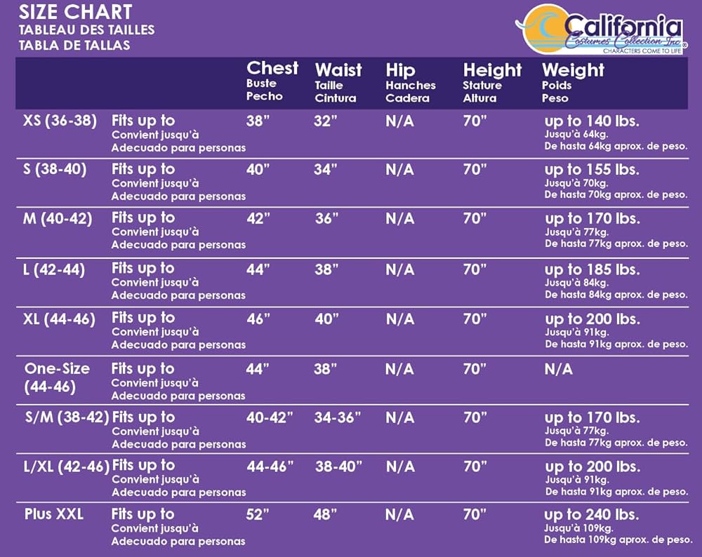 CALIFORNIA TAILLES