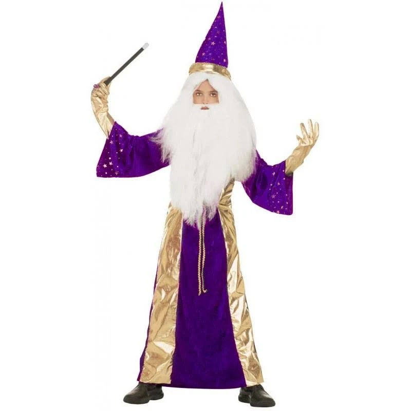 deguisement mage merlin velours violet
