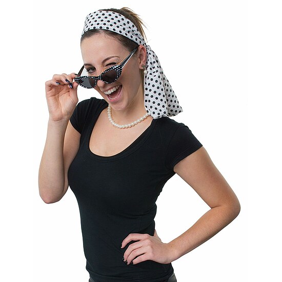 SET ANNEE 60 FOULARD COLLIER LUNETTE BOUCLES D OREILLES 2
