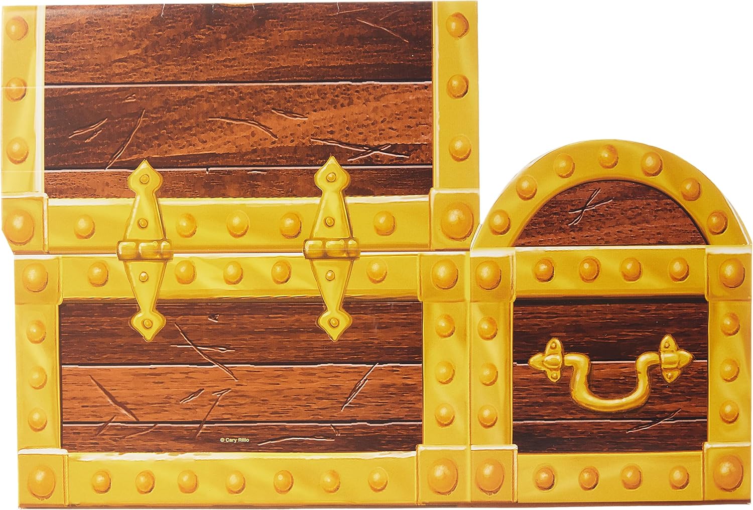 CENTRE DE TABLE COFFRE DE PIRATE EN CARTON 2