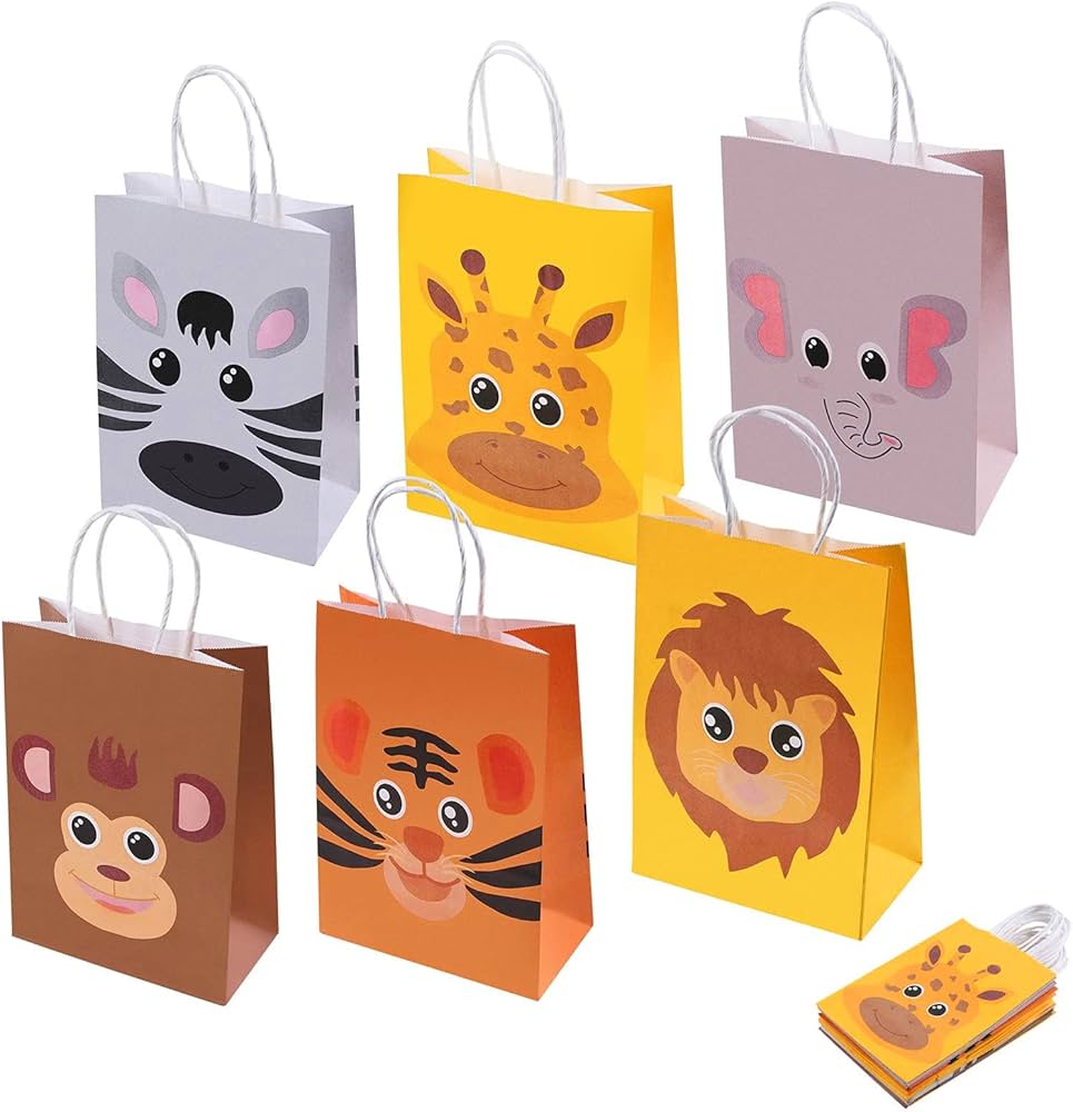 6 sachets surprises kraft savane jungle 2