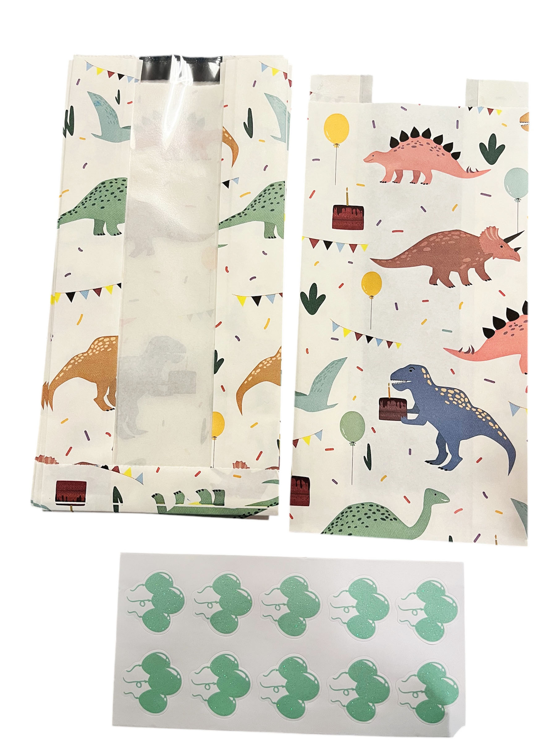 10 sachets surprise papier dinosaure