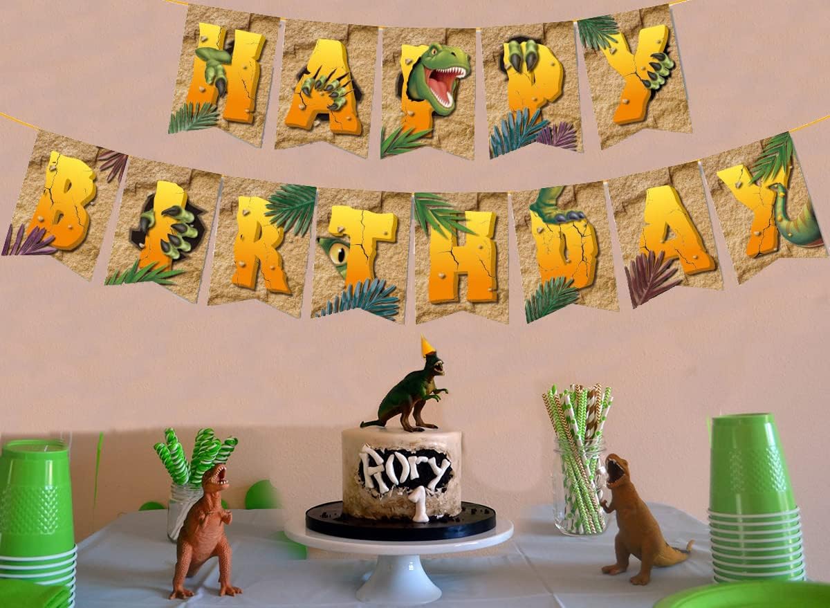 GUIRLANDE LETTRE ARTICULEE HAPPY BIRTHDAY DINOSAURES 3