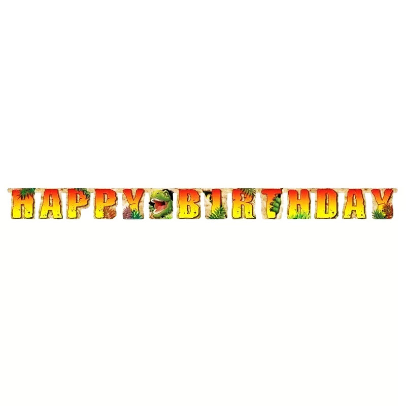 GUIRLANDE LETTRE ARTICULEE HAPPY BIRTHDAY DINOSAURES