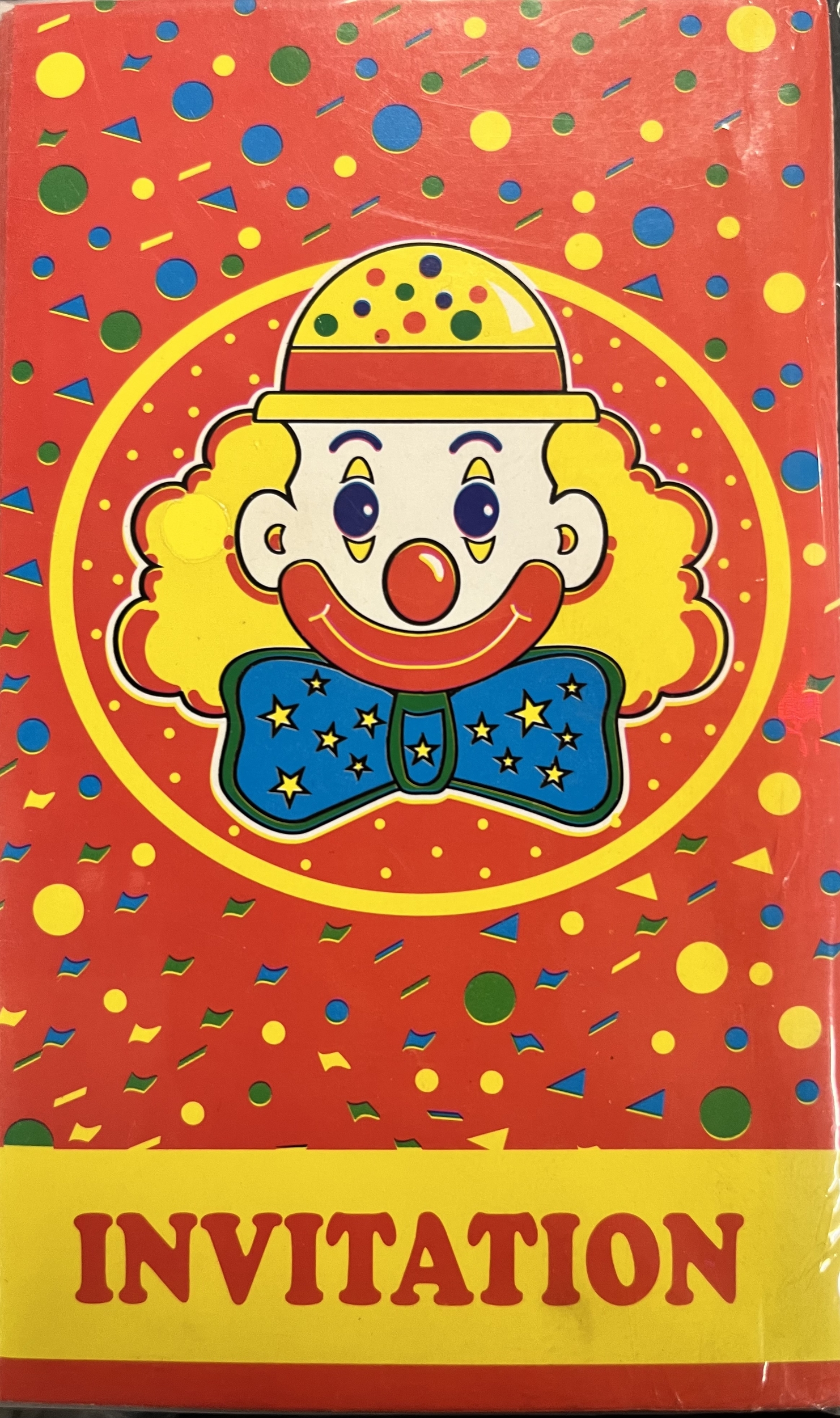 6 invitations clown