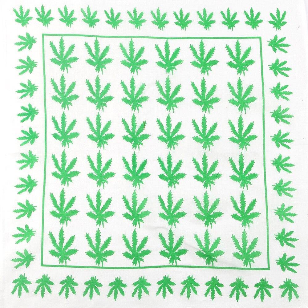 BANDANA BLANC FEUILLE CHANVRE VERTES