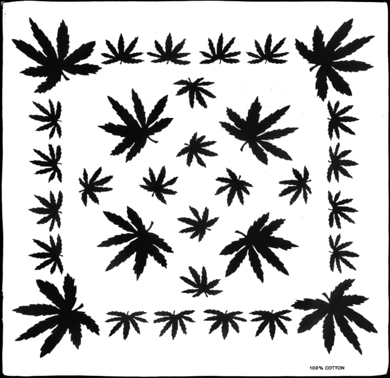BANDANA BLANC FEUILLLES CHANVRE RASTA