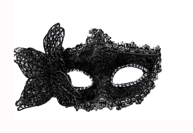 masque dentelle noire avec papillon