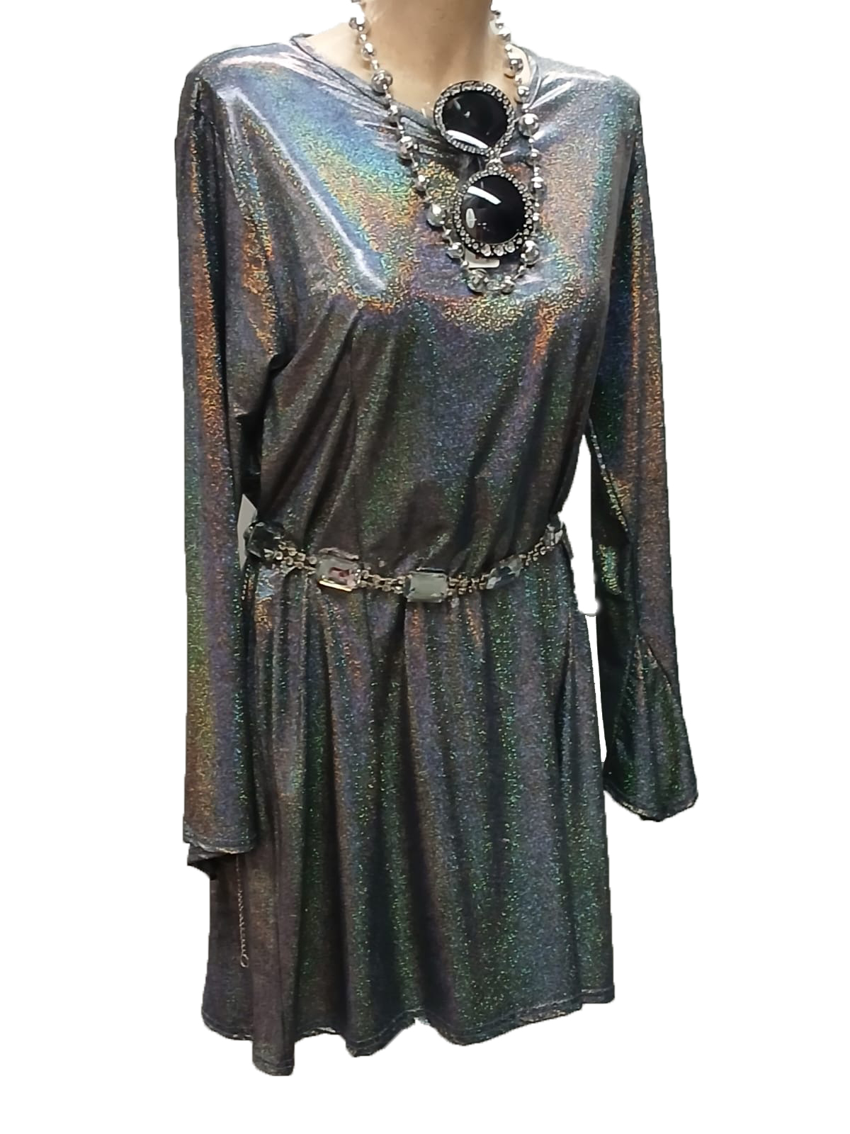 TUNIQUE DISCO LASER ARGENT XXL 2