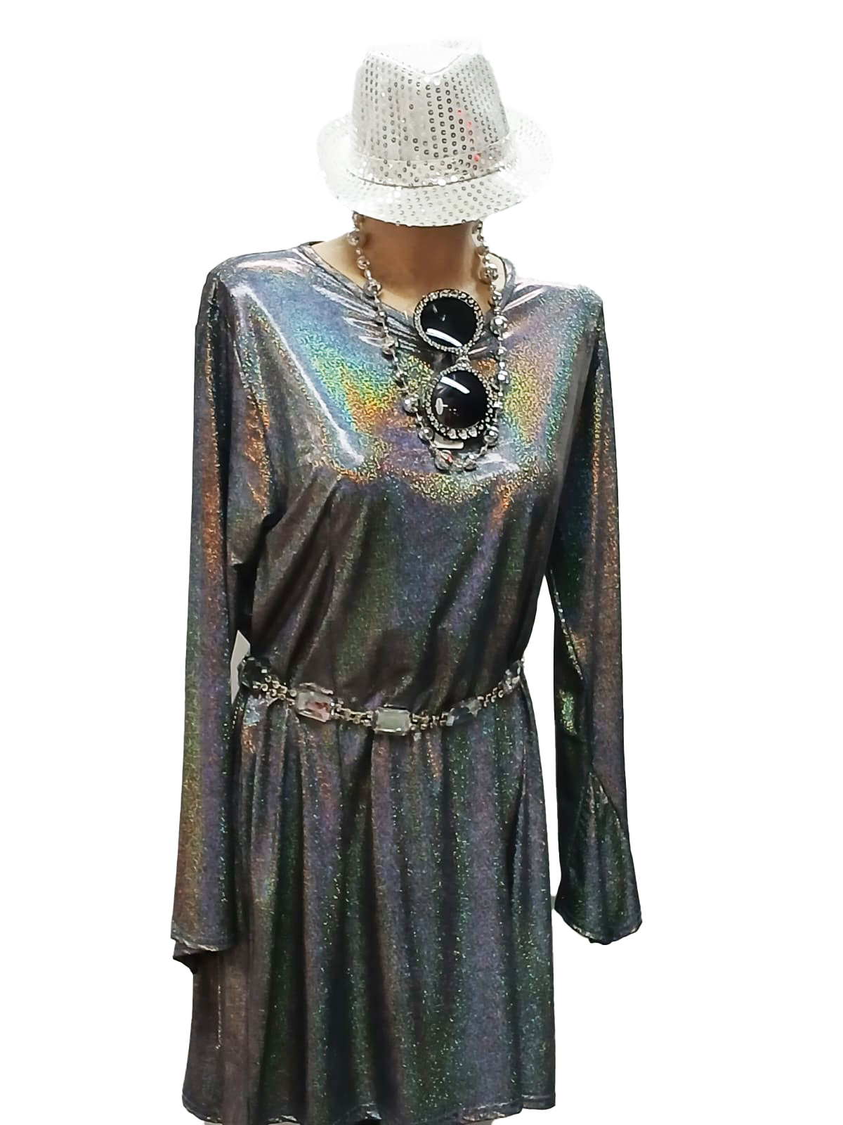 TUNIQUE DISCO LASER ARGENT XXL 1