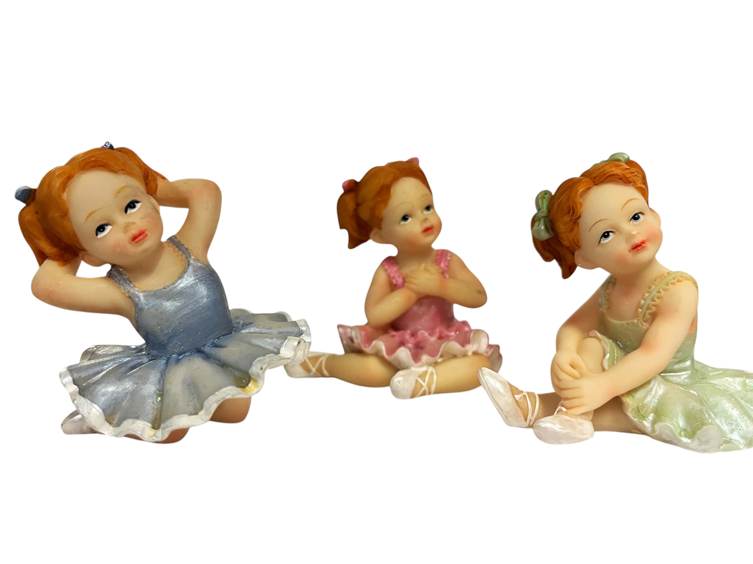 lot 3 figurines ballerine resine