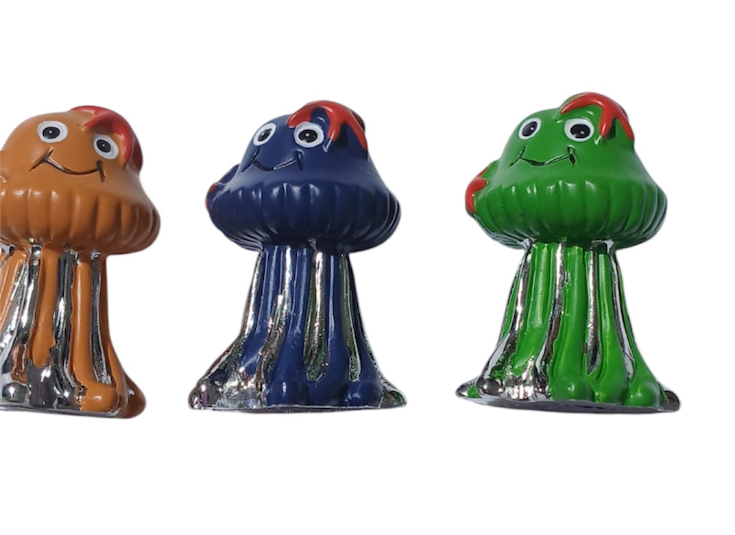 6 figurines poulpes métal argenté 2