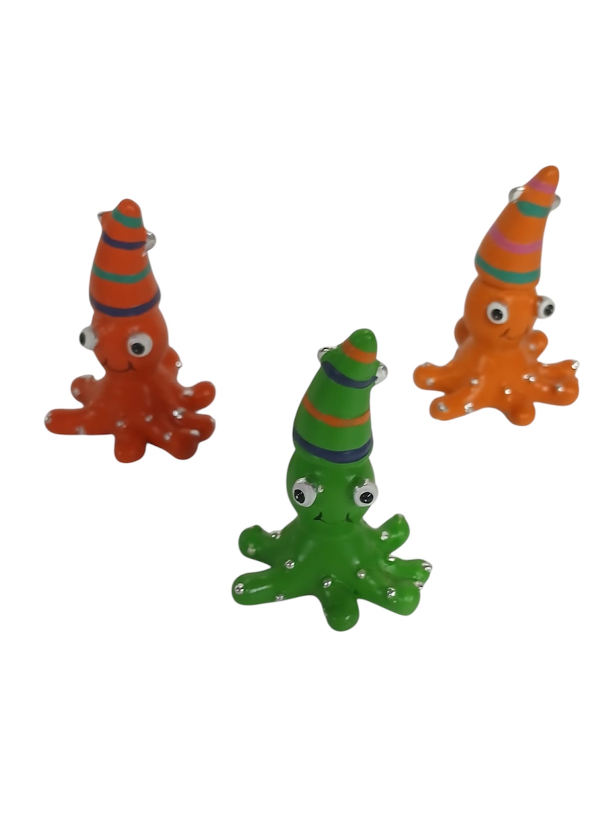 3 figurines resine bebe poulpe metal argenté 1