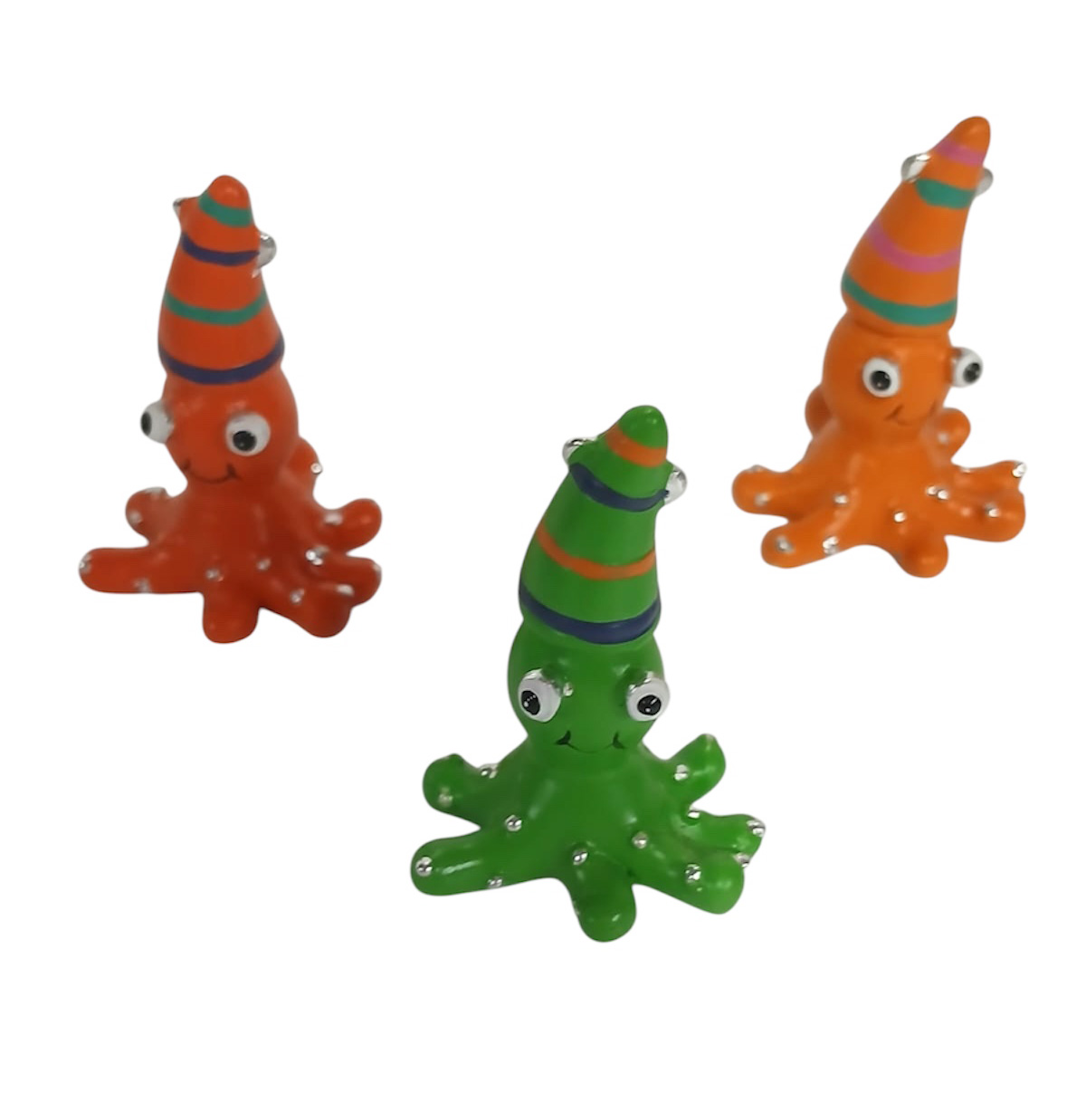 3 figurines resine bebe poulpe metal argenté 1