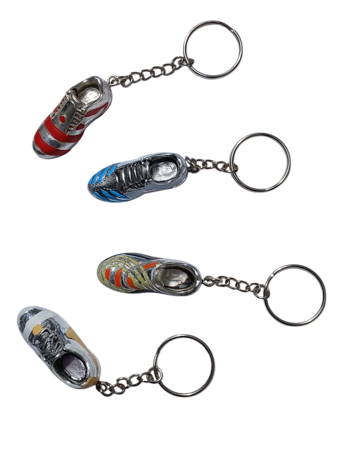 porte clefs metal argenté chaussure de foot.1