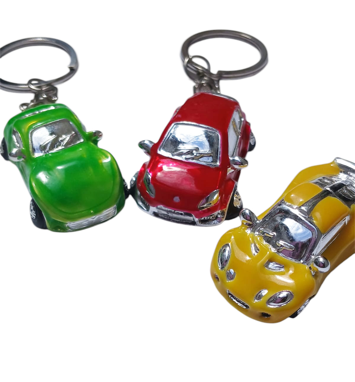 porte clefs metal argente voitures