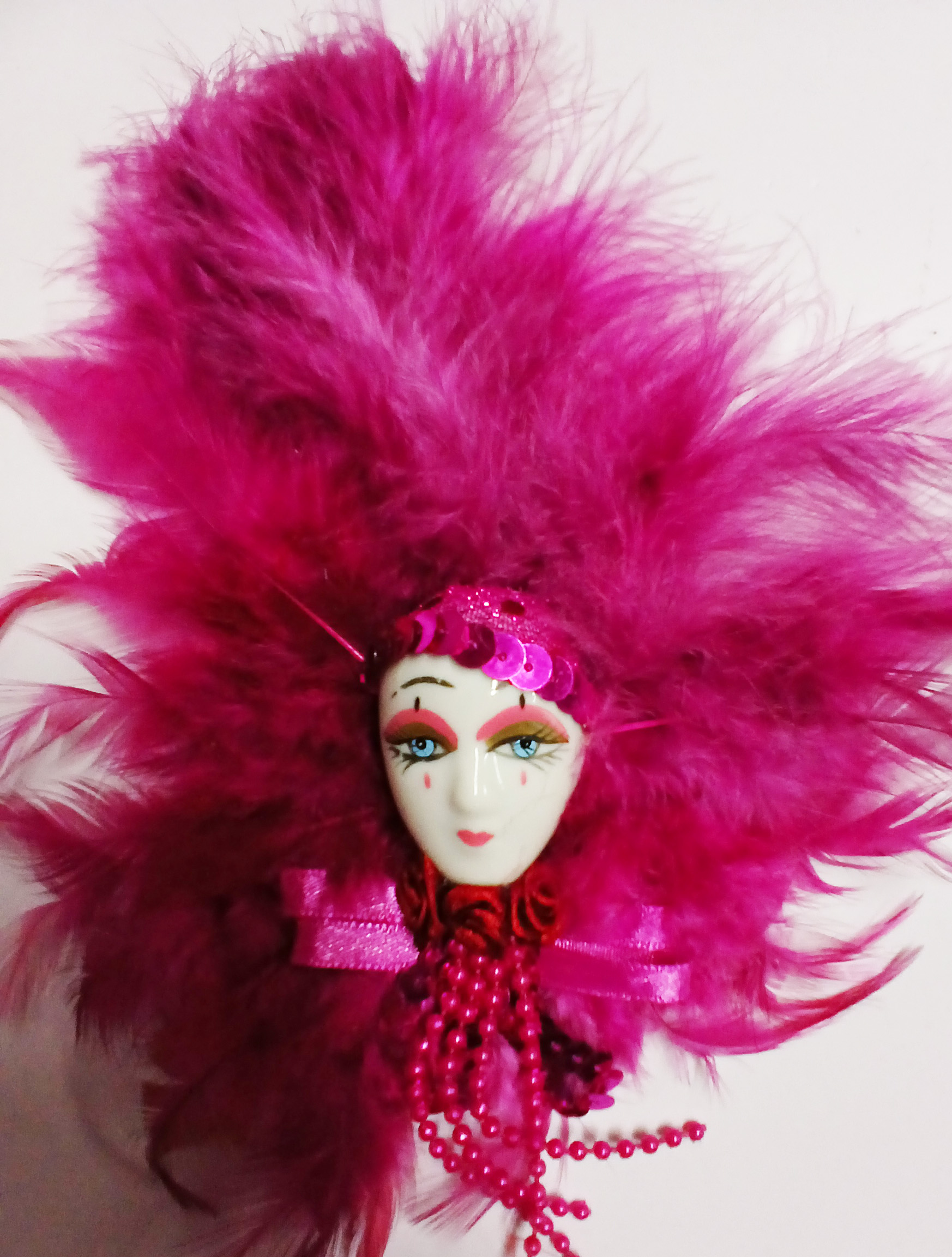 magnet masque venitien avec plumes 1
