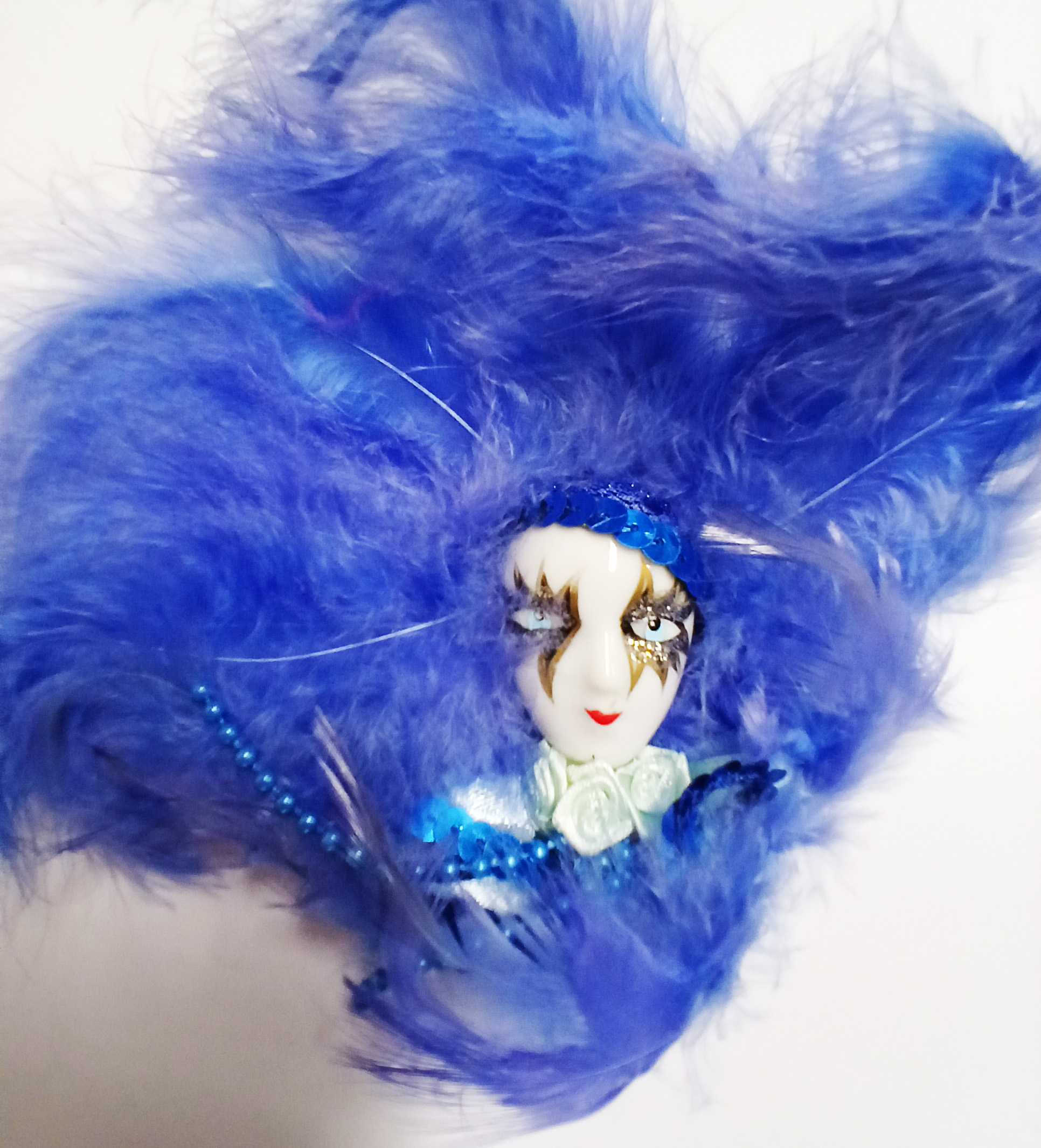 magnet masque venitien avec plumes 2