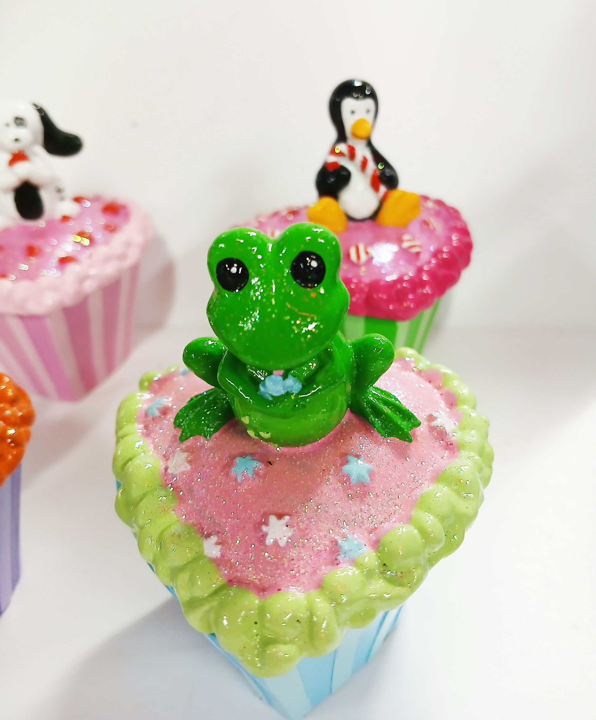 cup cake coeur dragee grenouille