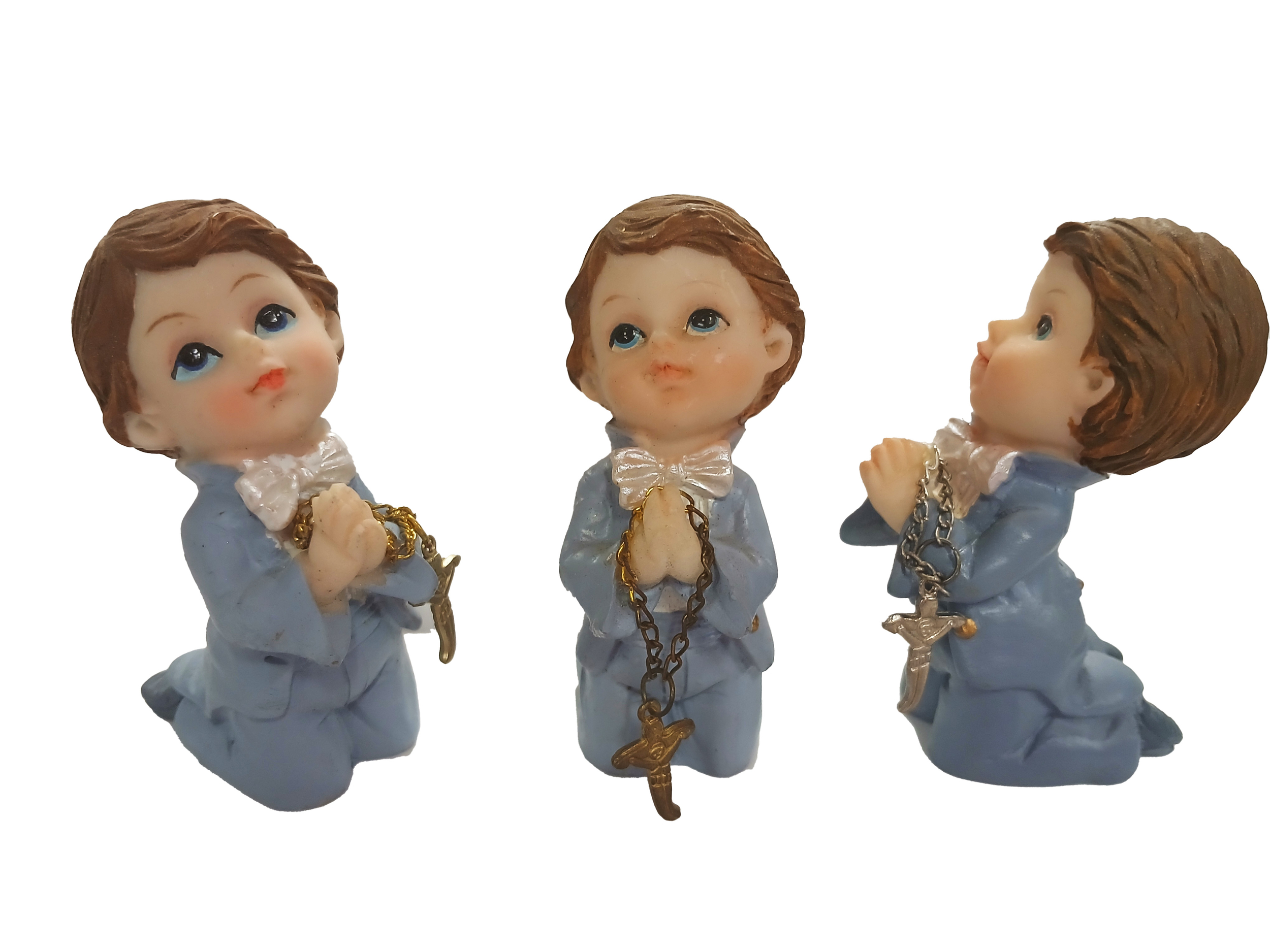 figurine resine communiant costume gris