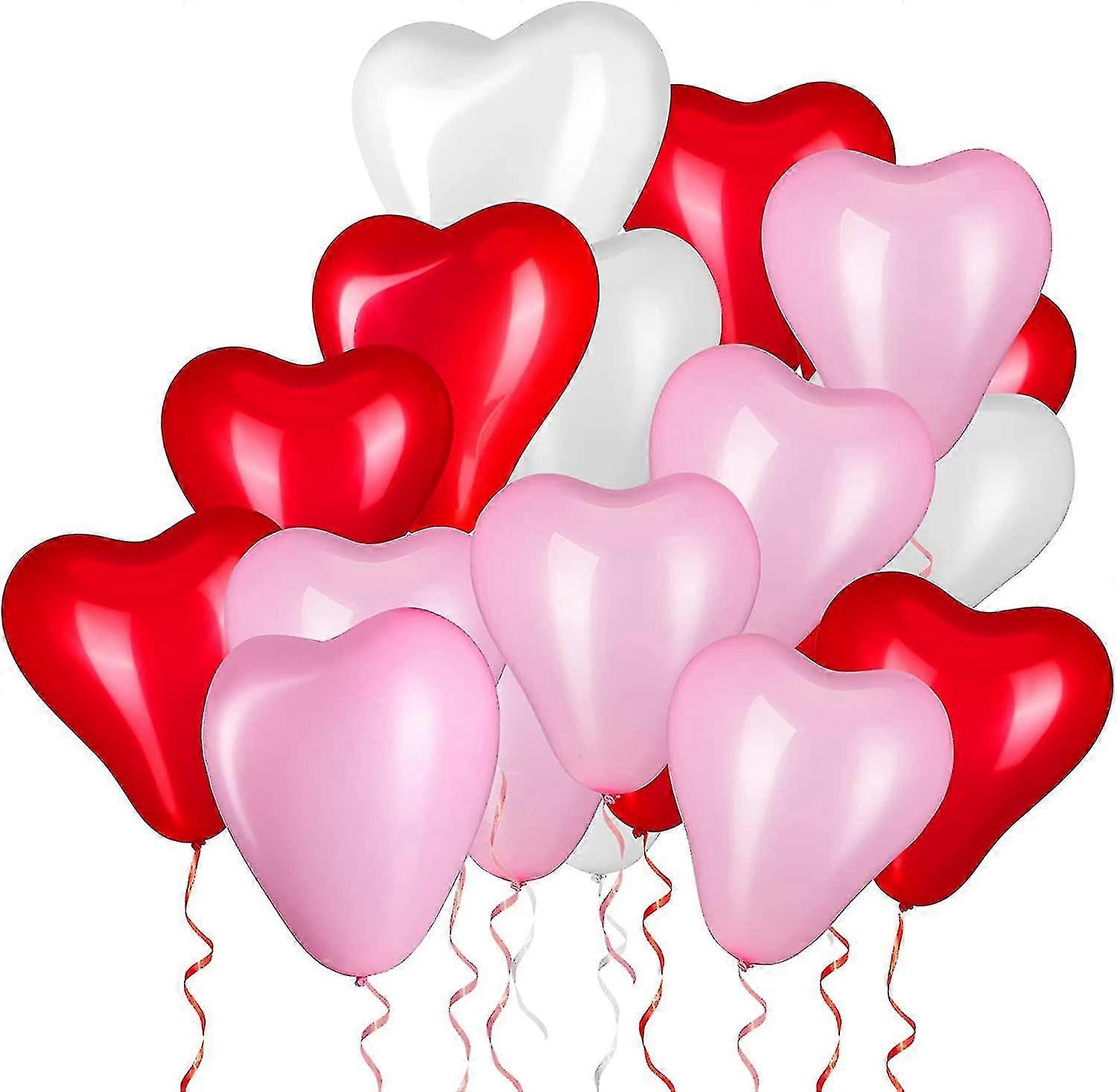 LOT 10 BALLONS LATEX COEURS 26 CM