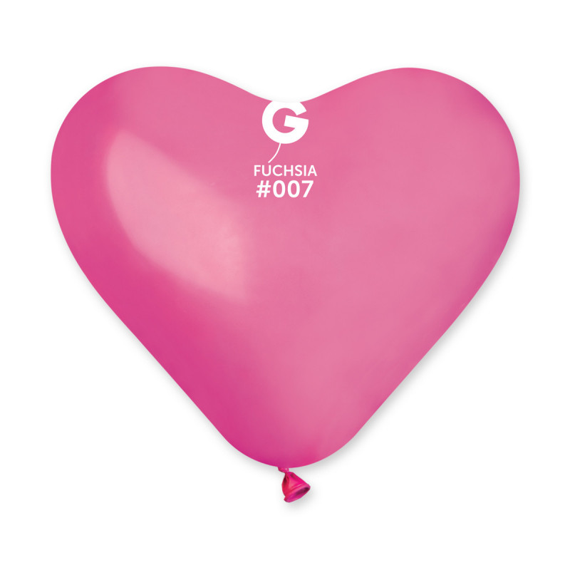 BALLONS LATEX COEUR fuchsia-25cm-50-pieces