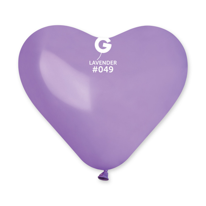 ballons latex coeur lavande-25cm-50-pieces