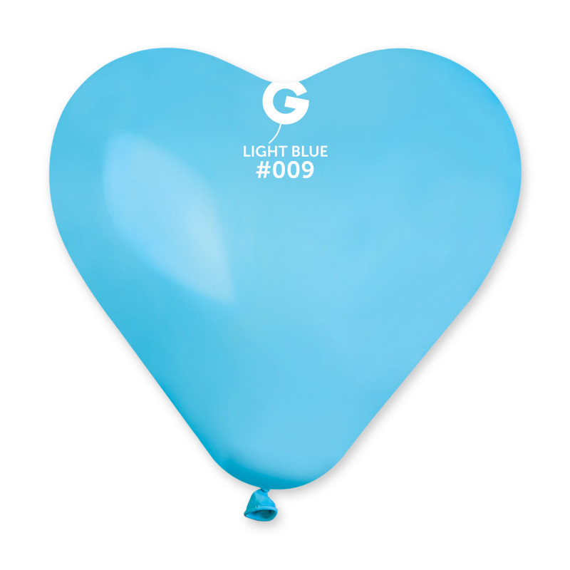 ballon latex coeur bleu-clair-44cm-25-pieces