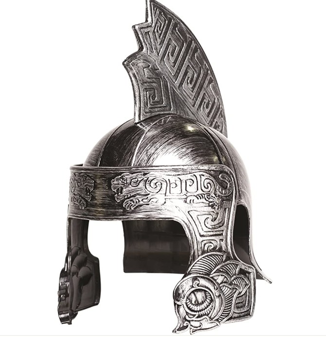 casque gladiateur ou romain argent vieilli