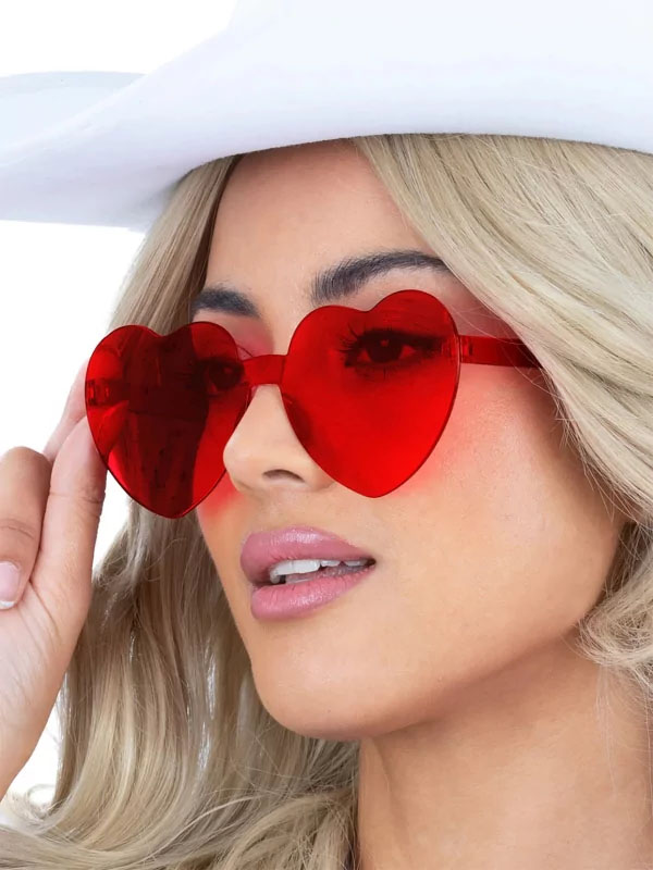 lunettes rouges formes coeurs adulte 2
