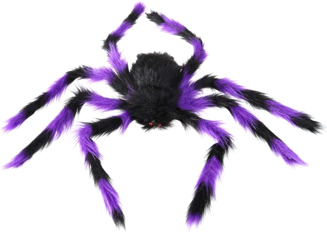 ARAIGNEE PELUCHE VIOLET ET NOIR 80 CM. 1jpg