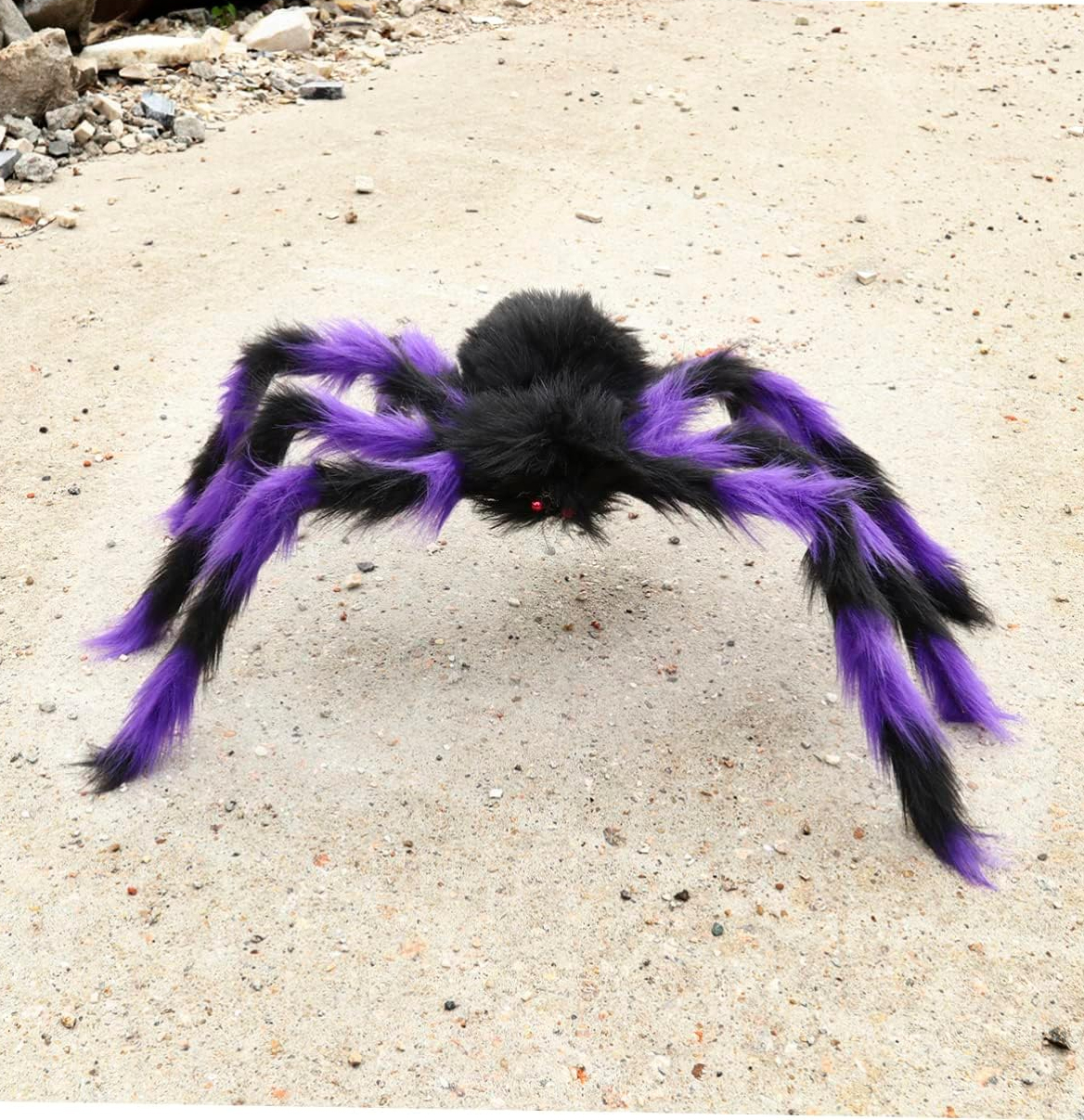 ARAIGNEE PELUCHE VIOLET ET NOIR 80 CM