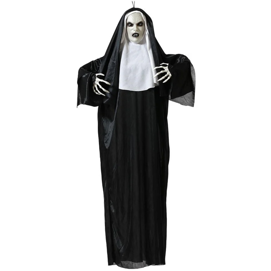 SUSPENSION HALLOWEEN NONNE LUMINEUSE ET SONORE 1