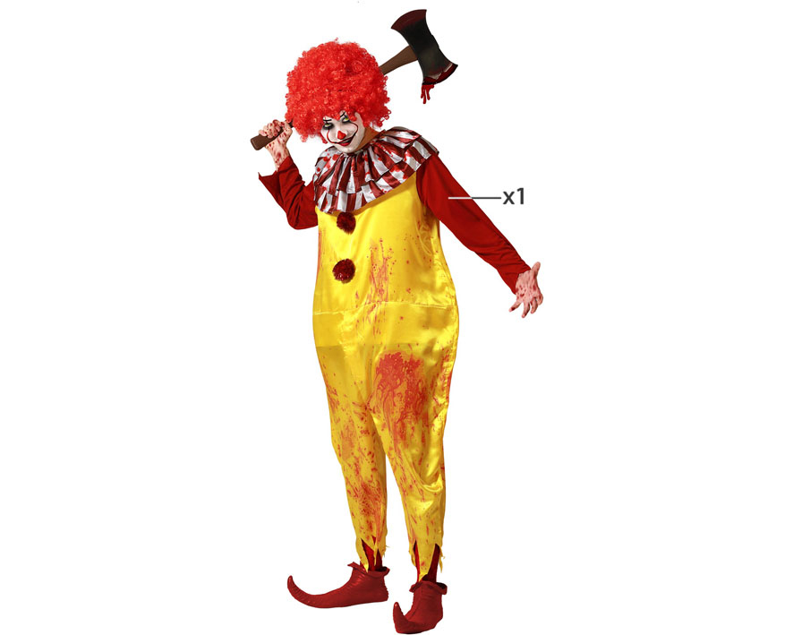 DEGUISEMENT CLOWN TUEUR JAUNE ENSANGLANTE RONALD