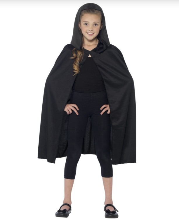 CAPE CAPUCHE ENFANT NOIRE 115 CM 2