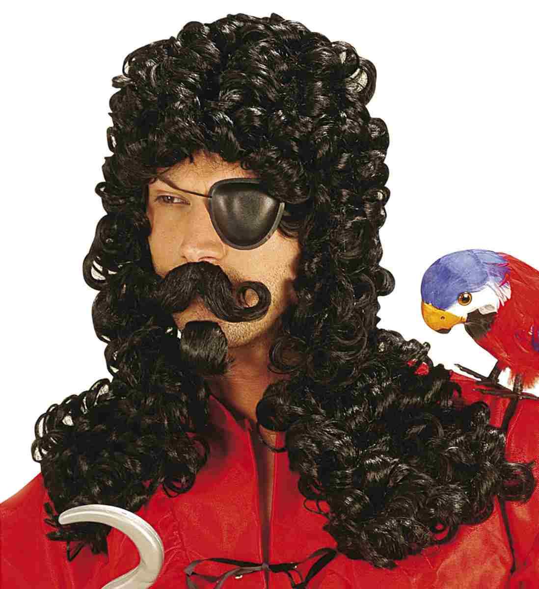 PERRUQUE CAPITAINE CROCHET AVEC MOUSTACHE