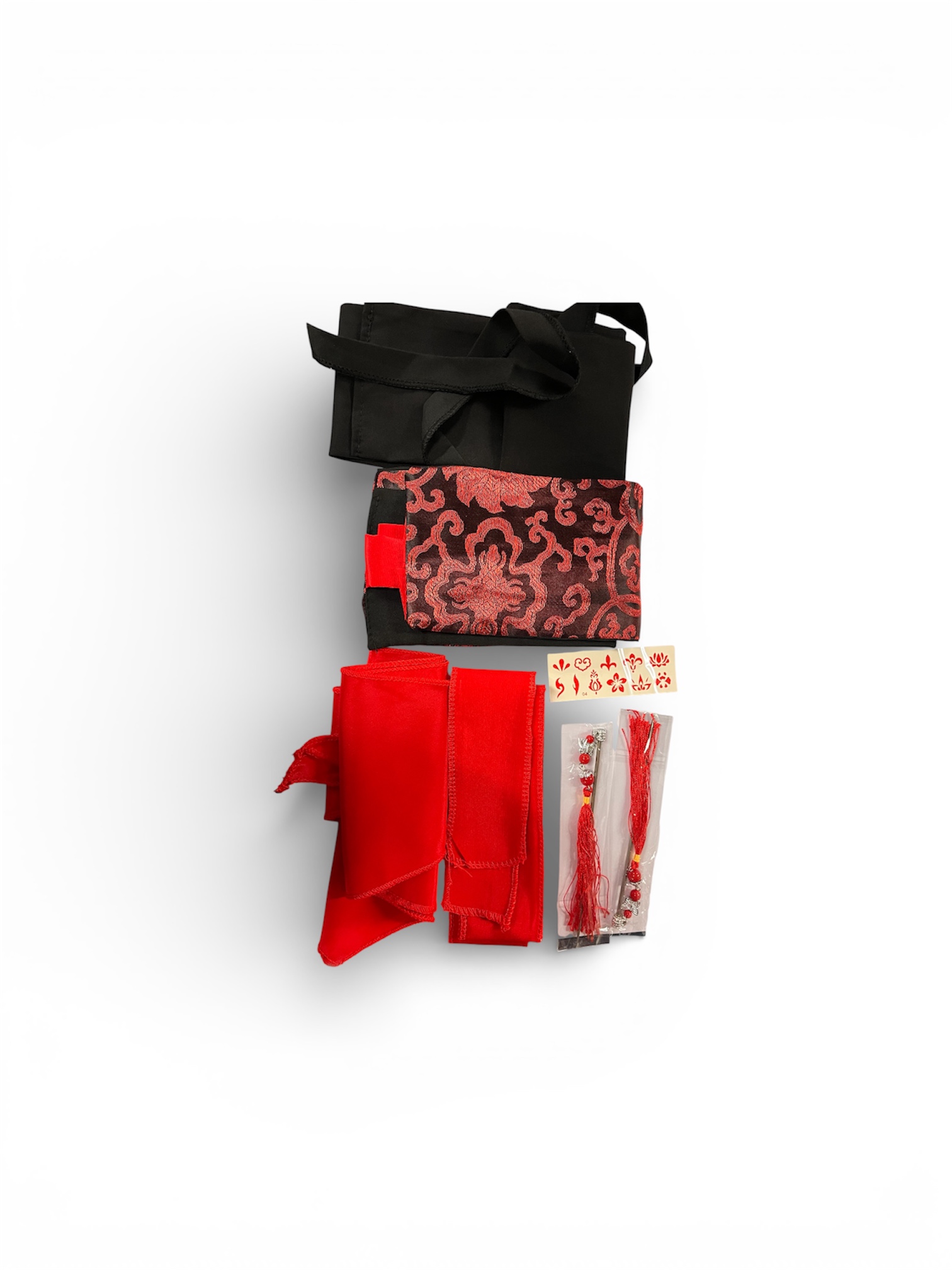 accessoires kimono femme rouge et noir