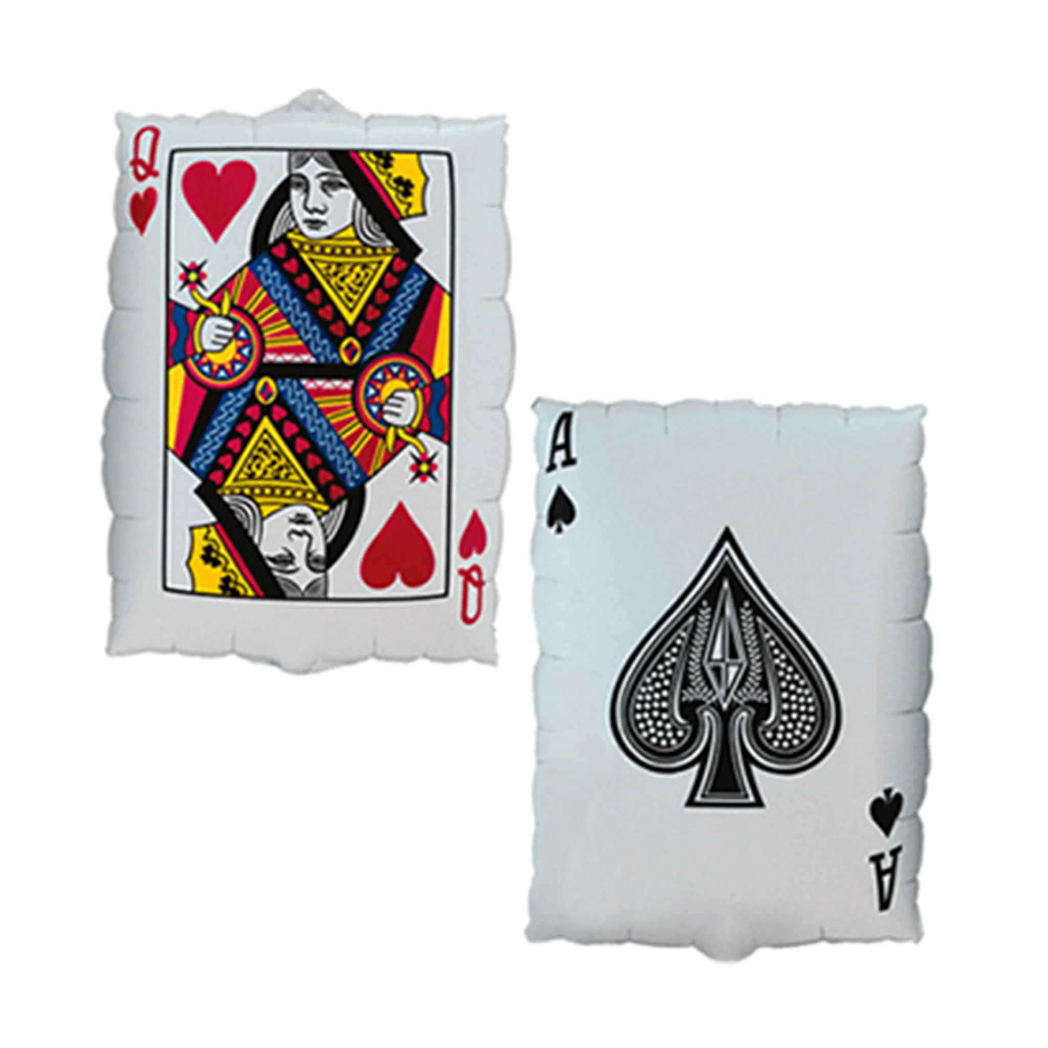 BALLON GEANT MYLAR CARTE a jouer dame de coeur et as de pique
