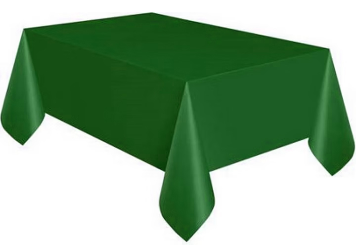NAPPE EN PLASTIQUE et papier vert sapin