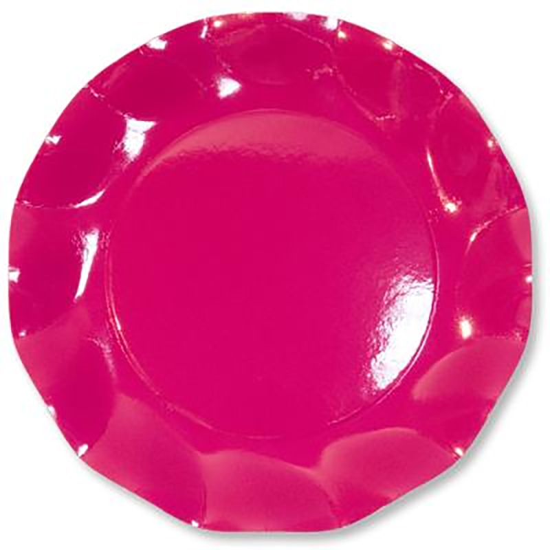 ASSIETTES CARTON ROSE FUCHSIA
