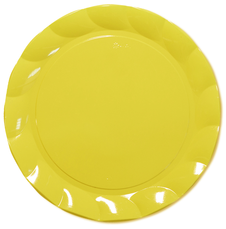 5 SOUS ASSIETTES JAUNES 34 CM