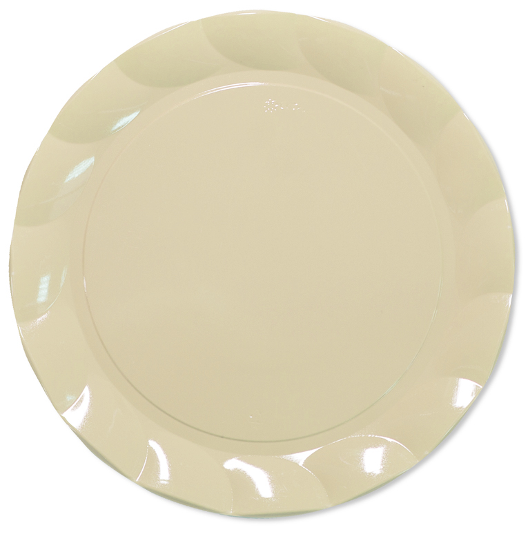 5 SOUS ASSIETTES IVOIRES 34 CM 1