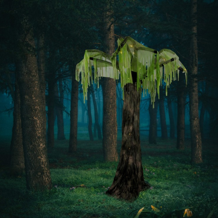 ARBRE VERT LED HALLOWEEN 190 CM