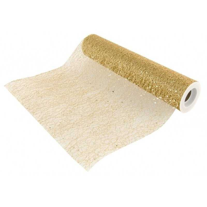 ROULEAU CHEMIN DE TABLE GLITTER OR 5 M X 30 CM