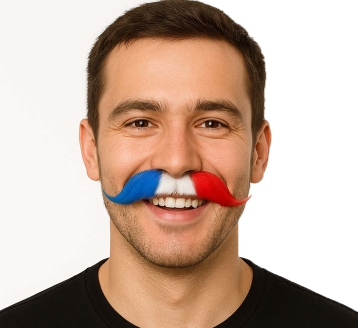 MOUSTACHE TRICOLORE
