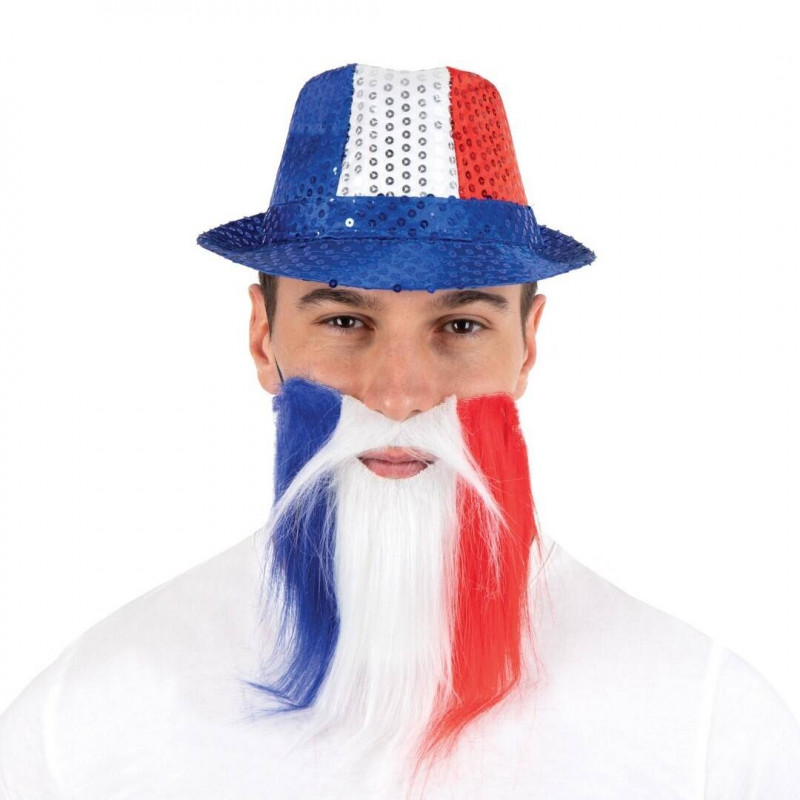 chapeau-borsalino-a-sequins-adulte-bleu-blanc-rouge-parfait-pour-les-supporters-des-equipes-de-france 1